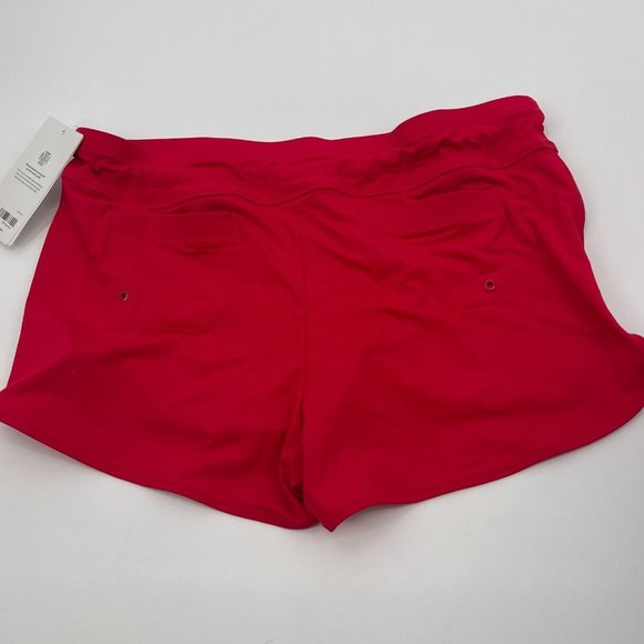 Athleta Womens Swim Bottoms Medium Red Surge Swim Short Stretchy Casual UPF New - Picture 5 of 14